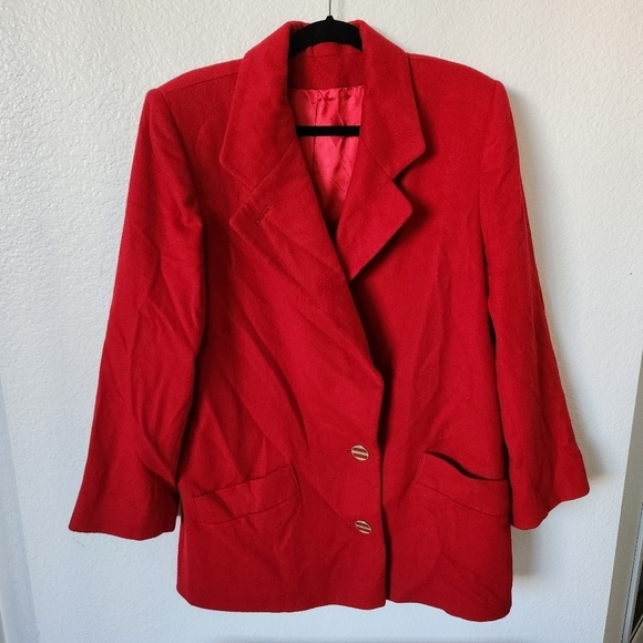 Fleurette Cashmere Coat Women's Size Large Red - Picture 1 of 13